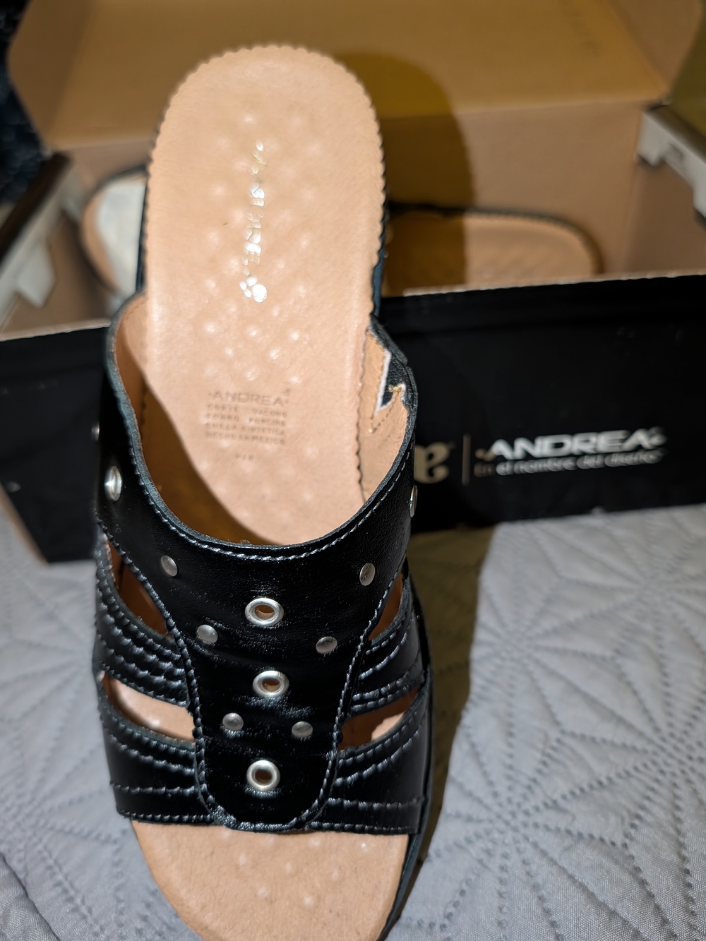 ANDREA Black Women's Slide Sandal